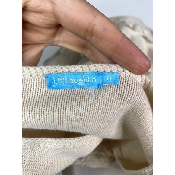 J. McLaughlin Fringed Round Neck Long Sleeve Sweater - Picture 6 of 10